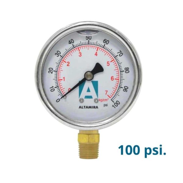 Manómetros para medir la presión del agua, Marca Altamira, 100 psi