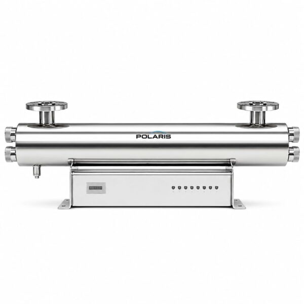 Lámpara UV Polaris UVA-100B industrial de acero inoxidable con gabinete de control para desinfección de agua de 100 GPM