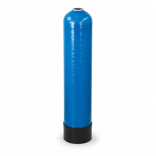 Tanque Aquatrol 12x48" de fibra de vidrio color azul para filtros y suavizadores de agua